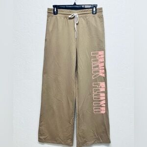 Pink Floyd Wide Leg Sweatpants Graphic Tan/Pink